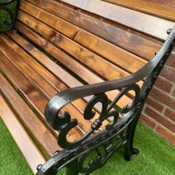 Cast Iron Garden Rustic Bench 160cm - thumbnail 2