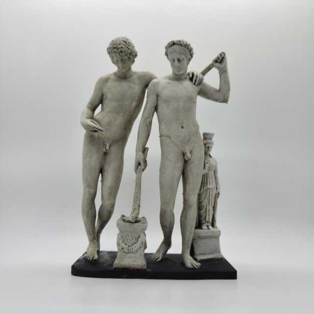Castor & Pollux Statuette, Greek Mythology Figurine, Hellenistic Sculpture, Marble Ornament, Dioskouroi Statue, Gemini Gift Idea - image 1