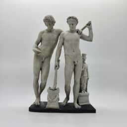 Castor & Pollux Statuette, Greek Mythology Figurine, Hellenistic Sculpture, Marble Ornament, Dioskouroi Statue, Gemini Gift Idea - thumbnail 1
