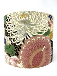 Oriental Chrysanthemum Lampshade Pink & Black Japanese Style - thumbnail 1