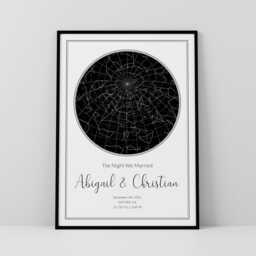 Personalised Star Map Prints - Custom Night Sky Wall Art - thumbnail 4