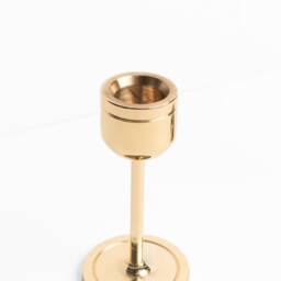 Brass Candlestick Set Of 3 Modern Taper Candle Holders, Wedding Decor - thumbnail 3