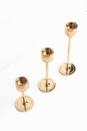 Brass Candlestick Set Of 3 Modern Taper Candle Holders, Wedding Decor