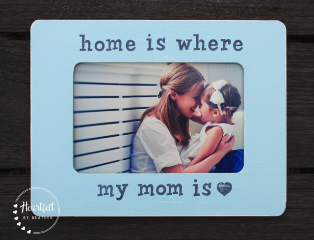 "Custom Mom Picture Frame - ""Home Is Where My Is" - image 1