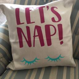 Lets Nap Eyelash Pillow Cover, 18x18 Throw Case - thumbnail 3