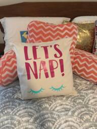 Lets Nap Eyelash Pillow Cover, 18x18 Throw Case - thumbnail 1