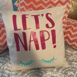Lets Nap Eyelash Pillow Cover, 18x18 Throw Case - thumbnail 2