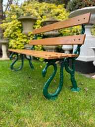 Hissing Serpent Cast Iron & Oak Garden Bench