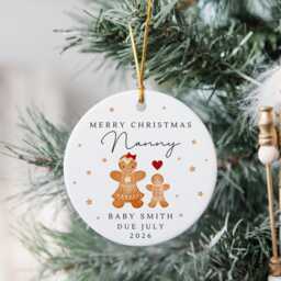 Grandparents Pregnancy Reveal Christmas Decoration Announcement Personalised Ornament Gift - thumbnail 2