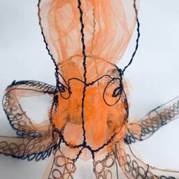 Wire Octopus Sculpture, Marine Theme, Ocean Art, Aquatic Life, Sea Mammal - thumbnail 4