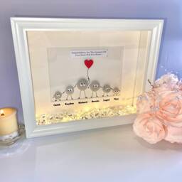 Grandparents Keepsake Picture Frame Gift Pebble Art With Grandchildren Personalised Family For Nana 70Th Birthday UK