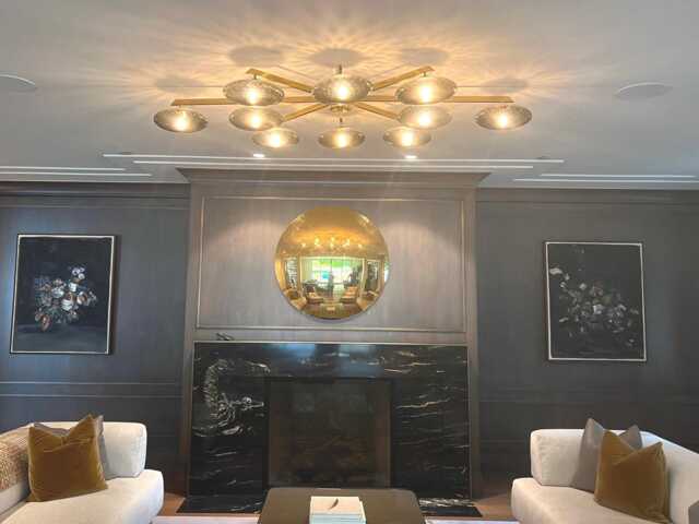 Large Convex Wall Mirror 120 cms - Gold Leaf Frame Verre ??glomis?? Glass Oversized Round Decorative - image 1