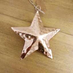 Metal Copper Shiny 3D Hanging Star Decoration - The Home & Hearts Shop Rustic Wall Decor Shabby Wedding Gift Christmas - thumbnail 3
