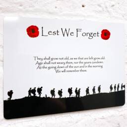 Lest We Forget Flanders Field - Military Poppy Sign Wall Art Metal Remembrance Aluminium - thumbnail 3
