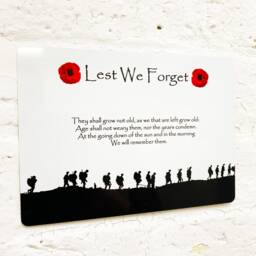 Lest We Forget Flanders Field - Military Poppy Sign Wall Art Metal Remembrance Aluminium - thumbnail 2