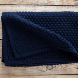 Chunky Knit Blanket, Blue Wool Home Decor, Scandi Nursery, Baby Boy Photo Prop, Throw Shower, New Mom, Shower - thumbnail 2
