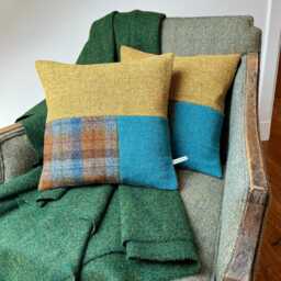 Henrietta Harris Tweed Patchwork Cushion - thumbnail 2