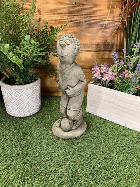 stone Garden Footballer Gift Football Concrete Ornament - image 1