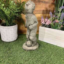stone Garden Footballer Gift Football Concrete Ornament - thumbnail 2