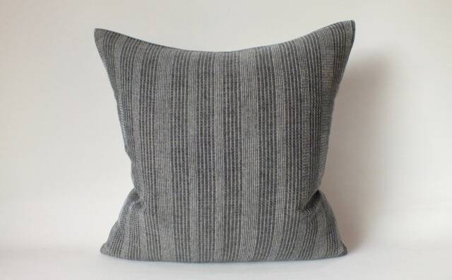 Sliver Grey Cream Striped Pillow Throw Pillows Ethnic Accent Boho Chic Sofa-Cushions Bedroom-Pillows - image 1