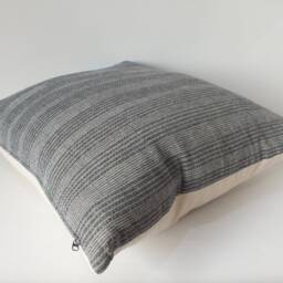 Sliver Grey Cream Striped Pillow Throw Pillows Ethnic Accent Boho Chic Sofa-Cushions Bedroom-Pillows - thumbnail 4