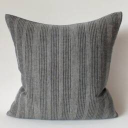 Sliver Grey Cream Striped Pillow Throw Pillows Ethnic Accent Boho Chic Sofa-Cushions Bedroom-Pillows - thumbnail 2