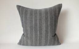 Sliver Grey Cream Striped Pillow Throw Pillows Ethnic Accent Boho Chic Sofa-Cushions Bedroom-Pillows - thumbnail 1