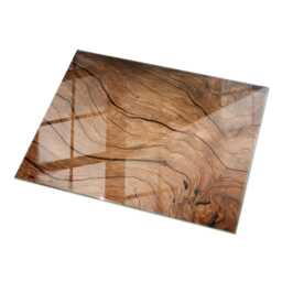 Natural Wood Pattern Glass Table Top, Brown Modern Tabletop, Protective Top For Tables, Minimalist Tabletop - thumbnail 2