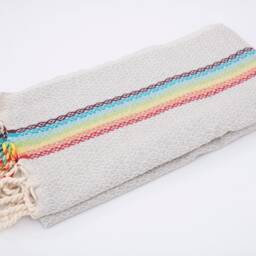Cotton Hammam Beach Towel Gray Turkish Peshtemal, Sand Free - thumbnail 2