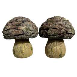 Resin Wood-Effect Mushroom Garden Decoration Ornament - thumbnail 3