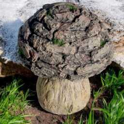 Resin Wood-Effect Mushroom Garden Decoration Ornament - thumbnail 4