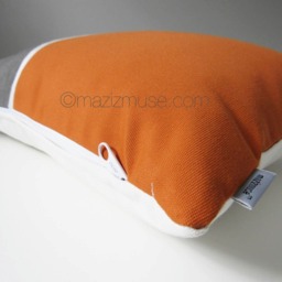 Mid Century Modern Sunbrella?? Outdoor Pillow Cover, Gray & Tuscan Orange Cushion Covers For Pool Patio Decor - thumbnail 3