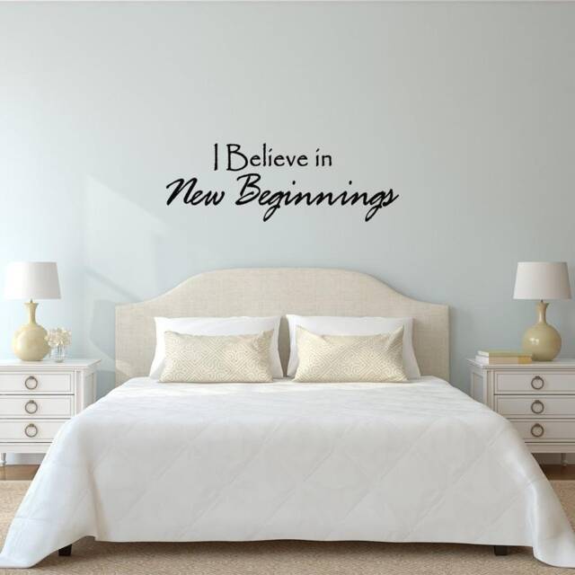I Believe in New Beginnings Quote Wall Decal Vinyl Art - Vwaq - image 1