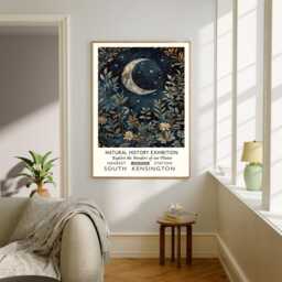 Natural History Exhibition Print, Vintage Art Prints Wall Print, Moon Nature Celestial Wall Art, Vintage Print - thumbnail 2