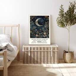 Natural History Exhibition Print, Vintage Art Prints Wall Print, Moon Nature Celestial Wall Art, Vintage Print - thumbnail 3