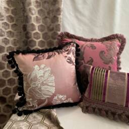 "Purple Cut Velvet Pillow Cover 10"" X 16" - thumbnail 3