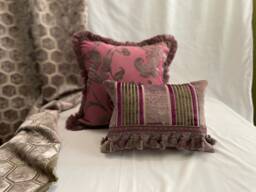 "Purple Cut Velvet Pillow Cover 10"" X 16" - thumbnail 1
