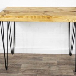 Chunky Console Table With Hairpin Legs - Reclaimed Treated Timber Style Solid Wood Furniture 44cm X 4.4cm - thumbnail 3