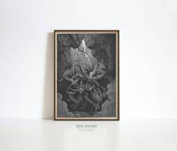 Dore Inferno Print, Mouth Of Hell Poster, Rebel Angels Gothic Halloween Wall Decor, Dark Academia Art, Digital Printable Gift - thumbnail 1