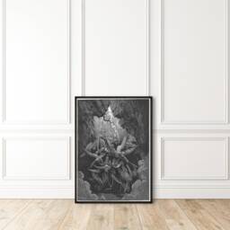 Dore Inferno Print, Mouth Of Hell Poster, Rebel Angels Gothic Halloween Wall Decor, Dark Academia Art, Digital Printable Gift - thumbnail 2