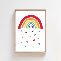 Set Of 5 Boys Nursery Prints, Bedroom Rainbow Wall Art, Playroom Print, Girls Prints - thumbnail 2