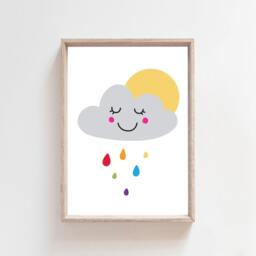Set Of 5 Boys Nursery Prints, Bedroom Rainbow Wall Art, Playroom Print, Girls Prints - thumbnail 3