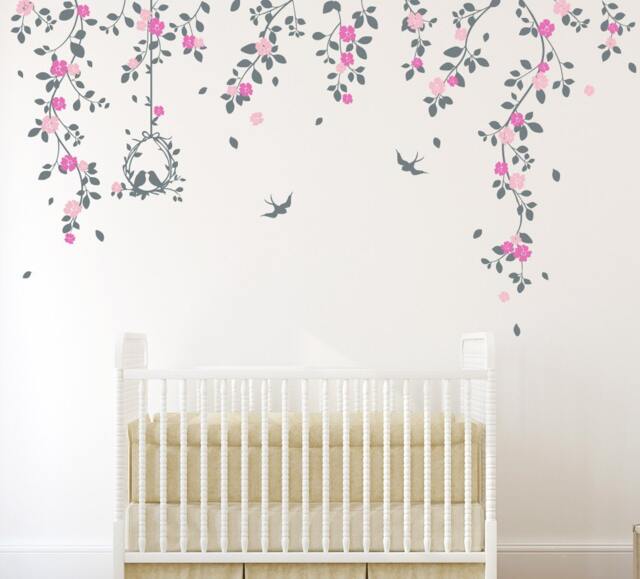 Vinyl Art Tree Branch With Birds Baby Room Designs Wall Sticker Decals Home Decor By Decalisland-Tree & Wall Decal Sd 029 - image 1