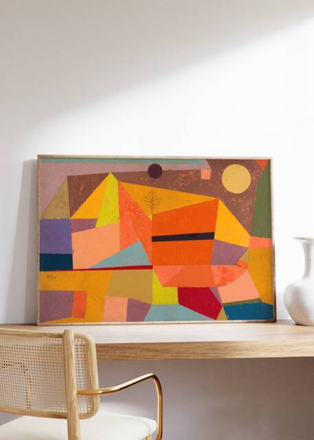 Paul Klee Colorful Abstract Fine Art Print, Joyful Mountain Landscape, Bauhaus Poster, Modern Wall Art, Geometric Canvas, Office Home Decor - image 1