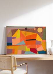 Paul Klee Colorful Abstract Fine Art Print, Joyful Mountain Landscape, Bauhaus Poster, Modern Wall Art, Geometric Canvas, Office Home Decor - thumbnail 1
