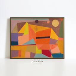 Paul Klee Colorful Abstract Fine Art Print, Joyful Mountain Landscape, Bauhaus Poster, Modern Wall Art, Geometric Canvas, Office Home Decor - thumbnail 2