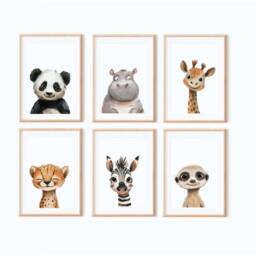 Safari Baby Animal Nursery Prints, Set Of 3, Prints, Wall Art, Prints For Nursery, Christmas Gift - thumbnail 2
