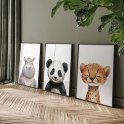 Safari Baby Animal Nursery Prints, Set Of 3, Prints, Wall Art, Prints For Nursery, Christmas Gift - thumbnail 3