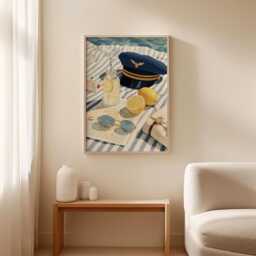 Nautical Summer Poster, Coastal Still Life Print, Beach Wall Art - thumbnail 2
