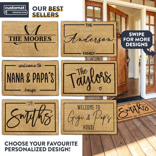 Personalized Doormat - Custom Door Mat For Home, Housewarming Gift, Realtor Closing Nana & Papa Rug - image 1